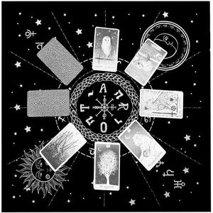 Hexerei Tapisserie Wahrsagerei Astrologie Karten Spiel <span class=keywords><strong>Tarot</strong></span> Tischdecke Triple Moon Pentagram Pagan Flanell Altar Stoff - Product Image 5