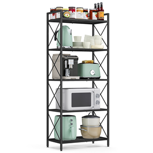<span class=keywords><strong>Étagère</strong></span> SONGMICS avec cadres latéraux en X, maille dense, pour entrée, <span class=keywords><strong>cuisine</strong></span>, salon, salle <span class=keywords><strong>de</strong></span> bain, <span class=keywords><strong>étagère</strong></span> <span class=keywords><strong>de</strong></span> rangement en métal à 5 niveaux - Product Image 1