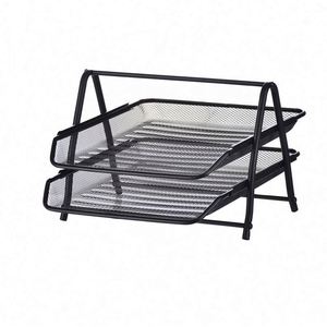 Metal 2 Tier Mesh Paper <b>Files</b> Office Table Desk <b>Organizer</b> Hot Sale - Product Image 1
