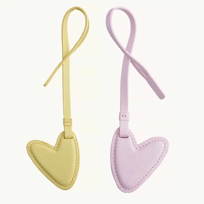 Wholesale custom mini tote bag pendant ladies pu charm accessories women heart shape genuine leather handbags charm