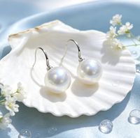 Boucles d'oreilles pendantes en perles d'eau douce Edison de 10-11 mm à fort lustre, avec crochet en argent sterling S925 plaqué rhodium