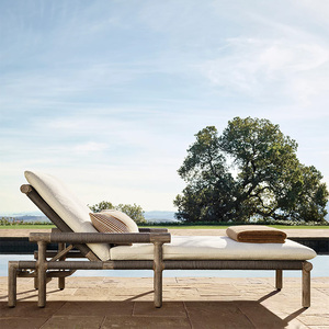 Chaise longue moderne sur mesure pour piscine, confortable, résistante aux intempéries, avec structure en <span class=keywords><strong>teck</strong></span>, pour hôtel, villa, patio, lit de soleil - Product Image 1
