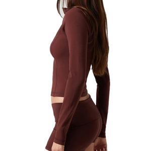 Manufacturer Custom logo Price Low <b>Yoga</b> <b>Jacket</b> Long Sleeve Zipper Plus Size Fitness Comfortable Coat for Women - Product Image 5