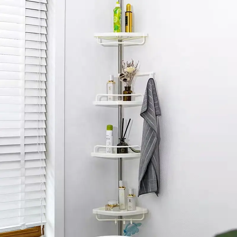 4-Tier Bathroom shelf rack Shower Caddy Corner Organizer Rustproof Bathtub Shampoo Storage Holder Rack