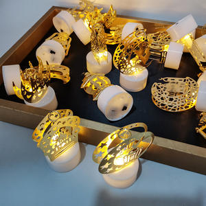 Lumières d'ambiance de bureau Eid et Ramadan LED bougie électronique château nuit ornements en fer forgé et guirlandes lumineuses - Product Image 4