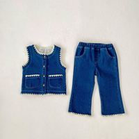 Engepapa Cárdigan de Algodón para Niñas Estilo Vaquero, Ropa de Algodón para Niños, Chaleco para Bebés