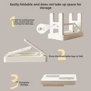 Mesa <span class=keywords><strong>de</strong></span> Bloques <span class=keywords><strong>de</strong></span> Construcción Plegable Multifuncional con Temática Deportiva para Edades <span class=keywords><strong>de</strong></span> 0 a 3 Meses, Plástico, No Requiere Ensamblaje - Product Image 2