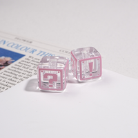 Perles en acrylique transparentes en forme de cube, signes de question et d'exclamation, perles géométriques 3D pour la fabrication de breloques de téléphone et de cordons – Vente en gros