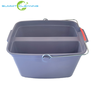 Ember plastik ember ganda produk komersial untuk pembersihan mudah dibawa Caddy dengan pegangan untuk pembersihan dapur kamar mandi