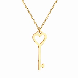 Collar con Colgante en Forma de Llave Personalizado, Chapado en Oro de 18K, Joyería de Acero Inoxidable, Regalo para Enamorados, Venta Caliente Ason - Product Image 2