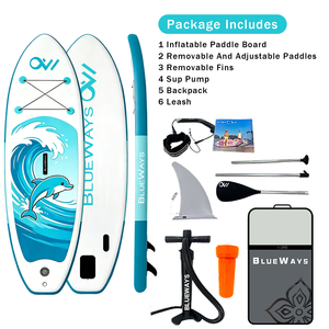 Tabla de Paddle Surf Inflable Dolphin de 9'6" para Adolescentes, SUP Junior Extra Ancho de 31" y Estable, Tabla de Stand Up Paddle para Niños de 5 Pulgadas de Grosor - Product Image 2
