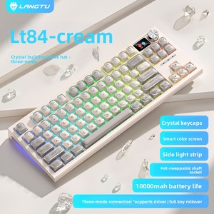 Langtu LT84 İzometrik Hatlı, Sıcak Değiştirilebilir RGB Arkadan Aydınlatmalı Üç Modlu Mekanik Klavye, Oyun ve Ofis Kullanımı için Yan Montajlı Kablolu - Product Image 4