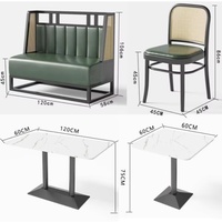 Tables et chaises de restaurant en rotin et marbre, mobilier de restaurant, cafétéria, bar, mobilier de café, sièges de banquette, chaise de bar