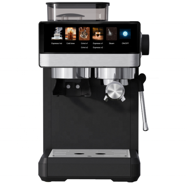 New Arrival Electric Programmable Stainless Steel Semi-automatic Professional Espresso Coffee Maker Machine 1.8L Water Tank 20