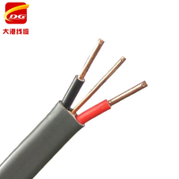 Twin Flat Electrical Wire 6242Y 2,5mm PVC Kupfer Grau Kabel CE für zertifiziertes Bvvb Rvvb Tps Twin Earth Kabel