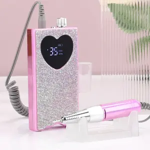 Pink Heart Shape UV Nail Lamp Electric Nail Drill 35000 Rpm File Polish Machine Kit Set Hot Sale Professional Salon