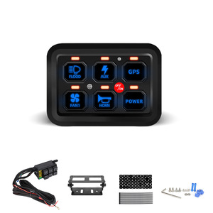 ระบบแผงสวิตช์ 6 ปุ่ม แบบยูนิเวอร์แซล 12V DC ควบคุมไฟ LED พร้อม GPS AUX พัดลม แตร และระบบจ่ายไฟ สำหรับรถยนต์ รถบรรทุก และรถออฟโรด - Product Image 5