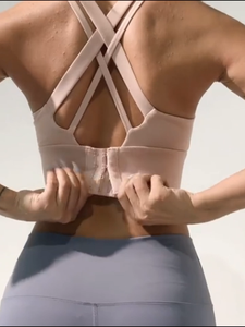 Pakaian Olahraga Wanita OEM, Bra Fitness Anti Guncangan High Impact Model Cross Back, Ukuran Plus S-3XL XL, Set Olahraga untuk Lari dan Latihan - Product Image 6