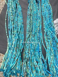 Hebras de cuentas de turquesa Kingman naturales para la fabricación de joyas, venta al por mayor, cuentas de piedra sueltas para DIY pulseras, collares, accesorios - Product Image 2