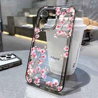 Étui de téléphone magnifique à motif de fleurs de cerisier roses, coque intégrale avec découpes précises pour iPhone 17 Pro Max, 16, 15, 14, 13, XS