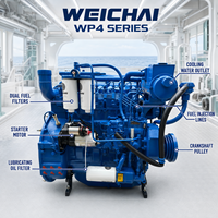 Moteur diesel marin WEICHAI WP4C120-18, puissance efficace à refroidissement par air pour les ferries, les navires de passagers, les bateaux de pêche et les bateaux de travail