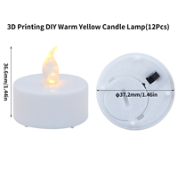 Vente en gros impression 3D DIY bougie jaune chaude lampe chauffe-plat bougeoir 12PCS jaune chaud