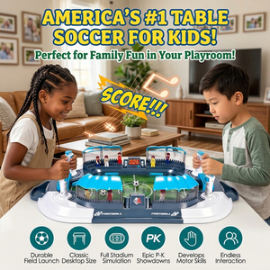 Table <span class=keywords><strong>de</strong></span> baby-<span class=keywords><strong>foot</strong></span> portable en plastique pour enfants, jeu <span class=keywords><strong>de</strong></span> football d'intérieur avec double marqueur <span class=keywords><strong>de</strong></span> score, terrain incliné, jeu rapide et amusant pour toute la famille - Product Image 2