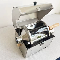 Mini torréfacteur électrique portable pour la maison, petite machine à torréfier les grains avec une capacité de 400g, torréfacteur à café automatique, tambour en verre transparent