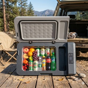 <b>Portable</b> Car Refrigerator 21L 22QT Dual Zone Cooling App Control 12V 24V Vehicle 100V 240V Home Dual-Zone Design Keeps Food and - Product Image 6