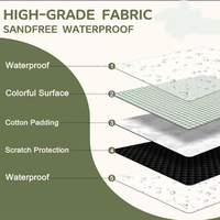 Couverture de pique-nique imperméable rembourrée pour le camping, tapis d'extérieur pliable et enroulable, tapis de plage avec poignée de transport