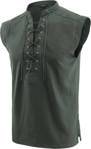 Liu Ming Saldi di Liquidazione: Maglietta Senza Maniche da Uomo Stile Rinascimentale Medievale Gotico, Canotta da Barbaro, <span class=keywords><strong>Gilet</strong></span> Casual - Product Image 3