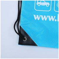 Sac à cordon en nylon imperméable avec logo personnalisé, sac à dos en polyester personnalisé, sac à cordon de sport pour la gym avec logo
