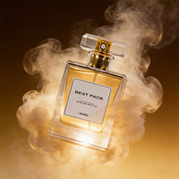 Flacon de parfum vide en verre dépoli dégradé 30ml 50ml 1oz, flacon pulvérisateur carré à fine brume avec capuchon noir facetté