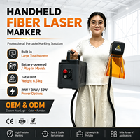 Máquina de Marcado Láser de Fibra Portátil de 20W 30W 50W para Logotipos, Códigos de Barras, Códigos QR, Números de Serie, Grabador de Metal Portátil