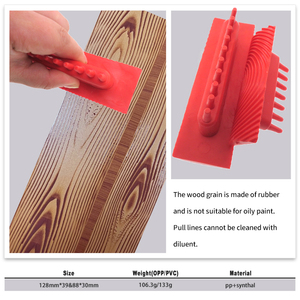 2pcs Type-B mô phỏng cao su gỗ grainer Set gỗ hạt sơn Con lăn bàn chải tường kết cấu nghệ thuật vẽ tranh công cụ thiết lập - Product Image 5