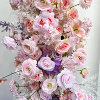 Arche de toile de fond florale moderne 5D en soie colorée, écologique, pour scène de mariage, événement, fête d'anniversaire, couleur personnalisée, directement de l'usine