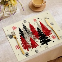 Nouvelle Collection 2026 – Napperon Personnalisable en Lin Anti-Brûlure pour Noël et Nouvel An, Motif Bonhomme de Neige, Décoratif, Résistant à la Chaleur et aux Taches