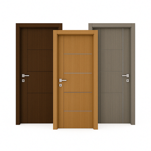 Melamin MDF tahan air <span class=keywords><strong>PVC</strong></span> kayu veneer Internal pintu produsen Modern ruang tamu kamar tidur kontemporer pintu Interior - Product Image 1