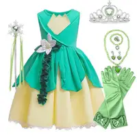 बच्चों के लिए हेलोवीन कॉस्टयूम Tiana पोशाक राजकुमारी और मेंढक कॉस्टयूम लड़कियों HCTB-007
