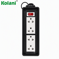 Caja de Enchufes Industriales Kolani IP44 Resistente a la Intemperie, con Interruptor de Encendido con Indicador Rojo, PVC Ignífugo para Taller y Construcción