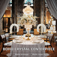 Centre de table multi-niveaux style bohème vintage pour bougies, décoration de mariage, Quinceañera, salle de réception et événements