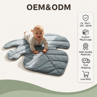 Tapis de jeu pliable en coton matelassé en forme de feuille, doux et respirant, pour nouveau-né, 71x70cm, jouet doux pour enfants