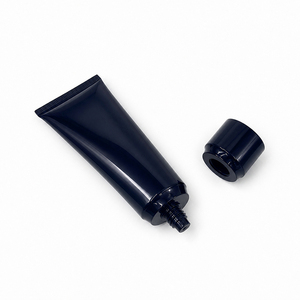 Tubo Cosmético Ovalado de Plástico Negro con Tapa de Rosca para Protector Solar y Crema BB - Product Image 3
