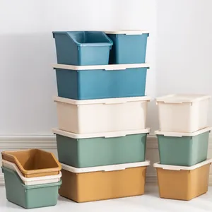High Quality Blue Plastic storage box containers stackable with latching lid for toys