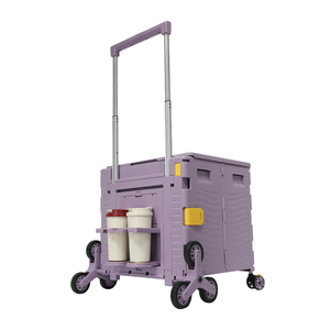 Bán buôn nhôm xử lý mua sắm Xe đẩy giỏ hàng 85L <span class=keywords><strong>100kg</strong></span> nhựa gấp leo cầu thang bánh xe mua sắm Xe đẩy giỏ hàng - Product Image 2