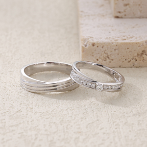 Direct Factory Jewelry for <b>Couple</b> Elegant High Quality 18K White Gold Natural Diamonds Wedding Ring Magnificent for Anniversary - Product Image 3