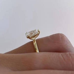 Bague en diamant de synthèse de laboratoire de diamant Moissanite personnalisée bagues de fiançailles de mariage en or véritable 18 carats pour femmes - Product Image 3