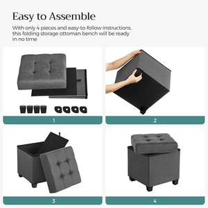 Vente en gros repose-pieds de luxe de haute qualité pouf <span class=keywords><strong>plateau</strong></span> en tissu banc tabouret de rangement pliable pouf <span class=keywords><strong>avec</strong></span> couvercle - Product Image 6