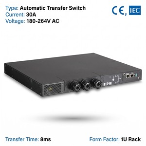 Commutateur de transfert automatique série EATS30N 30A 230V CE ISO pour la sélection de la source d'alimentation des serveurs à double alimentation et le contrôle des unités - Product Image 3