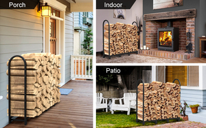 Accessoire <span class=keywords><strong>de</strong></span> stockage <span class=keywords><strong>de</strong></span> <span class=keywords><strong>bois</strong></span> <span class=keywords><strong>de</strong></span> foyer intérieur extérieur en acier <span class=keywords><strong>de</strong></span> grande capacité <span class=keywords><strong>de</strong></span> 4 pieds et ensemble d'outils - Product Image 6